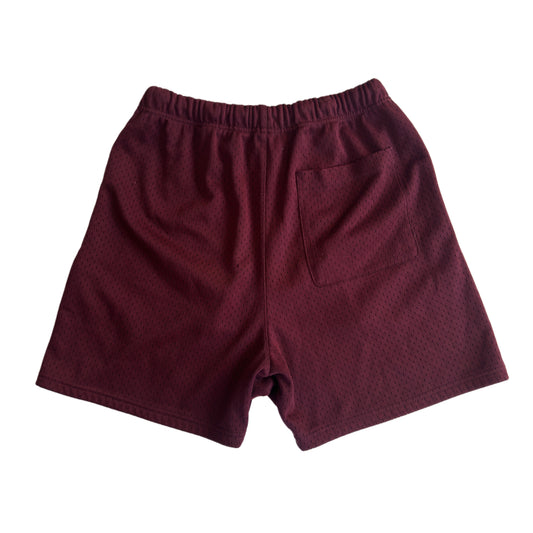 Essentials Mesh Burgundy Shorts