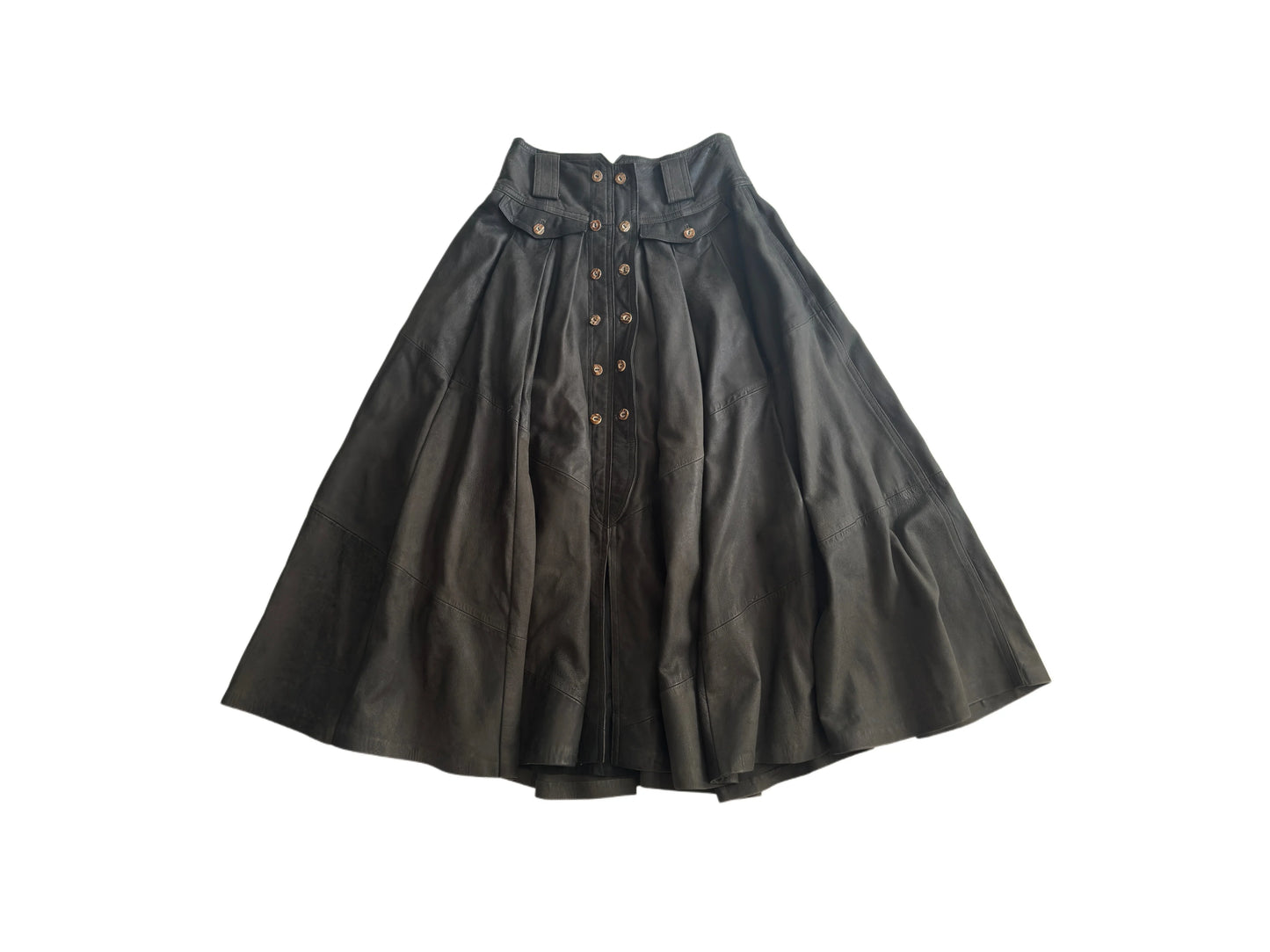 Vintage Leather Maxi Skirt
