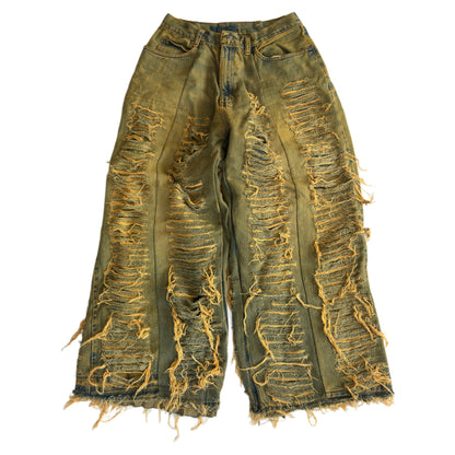 Handmade Distressed Acid Wash Jeans