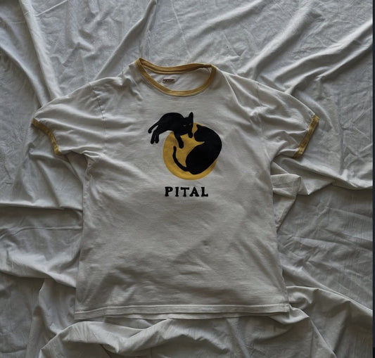 Kapital “Cat-Pital” Yellow Ringer Tee